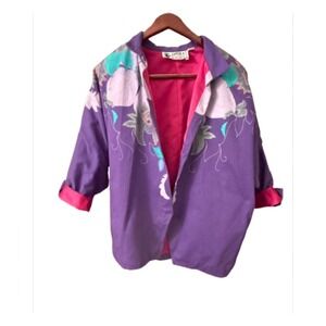 Opus 1 By Diana Martin Vintage‎ 1970's Purple Open Jacket Size EX